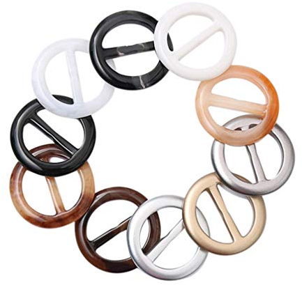 Milisten 20 Stück T-Shirt-Klammern rund Kreis Schal Ring Schals Schnalle Seide Verschluss Clips Kleidung Ring Wrap Halter für Seide Halstuch Kleidung T-Shirt zufällige Farbe