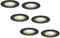 HOFTRONIC 6x Nola - LED Einbaustrahler 68mm Schwarz - IP65 Wasserdicht für Außen, Dachüberstand und Bad - 5W 480lm - 2700K Extra Warmweiß - Deckeneinbauleuchte Einbauspots