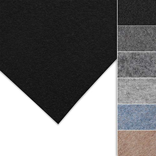 Floordirekt Nadelfilz Superflex | Innenraumverkleidung | Ideal für Restauration & Instandhaltung | hochwertig & flexibel | Nadelfilz | Individuell zuschneidbar (Schwarz, 200 x 150 cm)