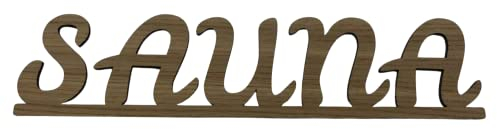 Schriftzug Sauna Eiche Schild Saunaschild Hinweisschild 39 cm MDF Lasercut
