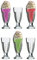 Set of 6 Knickerbocker Glory Dessert Sundae Ice Cream Glasses - American Diner Style Soda Fountain - 300ml Tall Smoothie Fruit Glasses