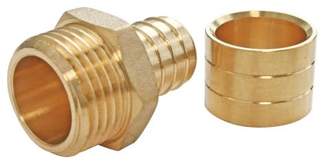 SOMATHERM FOR YOU, Raccord à glissement mâle 12/17 pour tube PER Ø12 mm - Sachet de 2 pièces - Assemblage rapide, résistant à la corrosion, pression max 10 bars, T°C 5-90°C