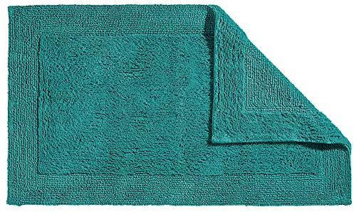 Erwin Müller Badematte, Badteppich Uni Serie Stuttgart Petrol Größe 50x80 cm - extra dick, hohe Saugfähigkeit, 100% Baumwolle