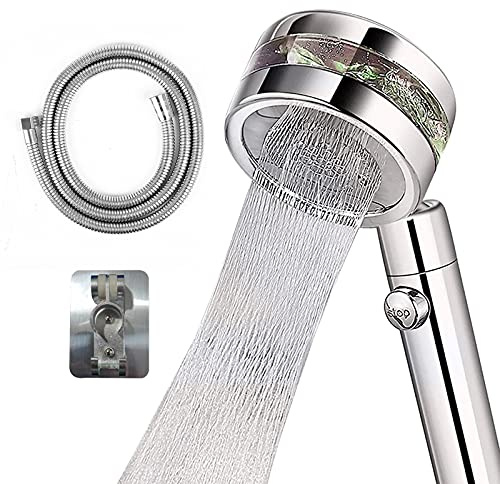 Hochdruck Handbrause,Duschkopf Badinstallationen Wassersparend Druckerhöhung Chrome Duschbrause 2 Strahlarten mit Ein/Aus-Schalter und 1.5M Schlauch.