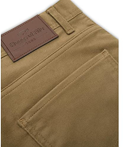 Hoggs of Fife Carrick Stretch Technical Moleskin Jeans Dried Moss - Teflon Coated (blue sign), Classic five pocket styling