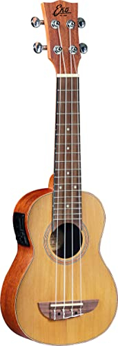 EKO GUITARS - UKU EVO SOPRAN-UKULELE EQ, Soprano-Ukulele mit Equalizer, Decke aus Fichte, Zargen und Boden aus Mahagoni, Farbe Natural
