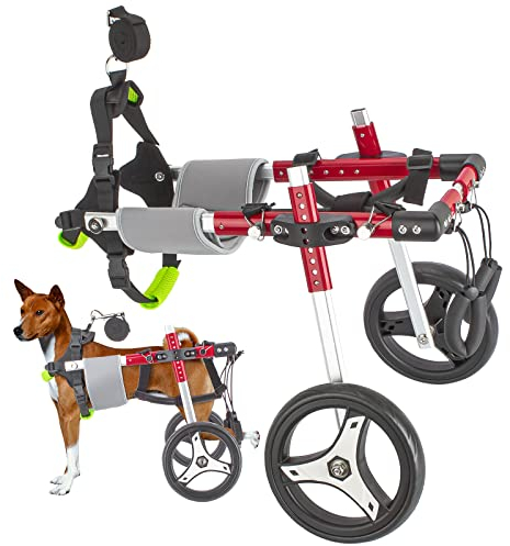 Anmas Box Hunderollstuhl, mittelgroßer Haustier-Hunderollstuhl, Hunde-Mobilitätsgeschirr, Rollstuhl, zwei Räder, verstellbarer Hunderollstuhl für die Rehabilitation der Hinterbeine