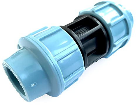 UNIDELTA Klemmverbinder für Wasserleitung Trinkwasser Kupplung für PE-Rohr 16 bar | Verbinder für Schläuche im Bewässerungssystem | Adapter Kunststoffkupplung für Wasserrohr 25 mm