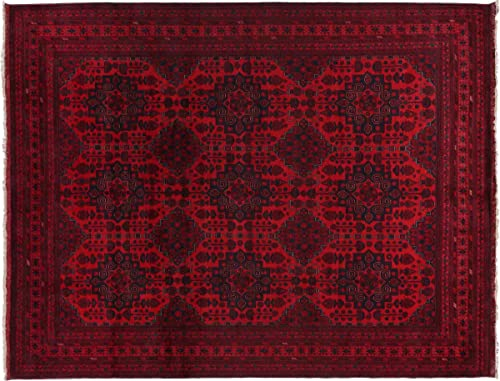RUG PRINCE Afghan Khal Mohammadi Teppich 300x400 Handgeknüpft Rot Durchgemustert Orient b