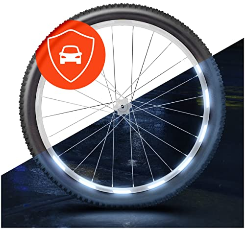 Luxshield Fahrrad Reflektoren Aufkleber - 64er Set für 26/27,5/28 / 29 Zoll Fahrradfelge - Ergänzend zu Katzenaugen - Fahrrad Folie Felgenrandaufkleber