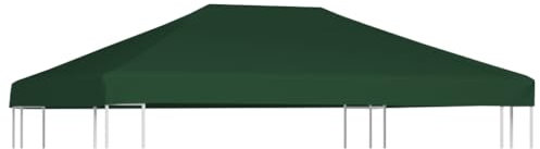Higsose Pavillon 4x3 m Grün Pavillondach 310 g/m² Wasserdicht Stabil Winterfest Dach für Pavillon Gartenpavillon Abdeckung