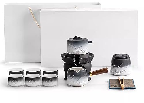 Hwsy Juego de té japonés Juego de Tazas de té Juego de té Artefacto para Hacer té Perezoso, Juego de té automático de Kung Fu (Color: G, Tamaño :) (B) Interesting