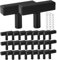 SMELEYOU SchrankknöPfe Schwarze Schubladengriffe Vintage 30pcs T Form MöBelknöPfe Schrankknöpfe Quadratische Schwarze Griffe Matte Schrank Türgriff Knauf FüR Schrank