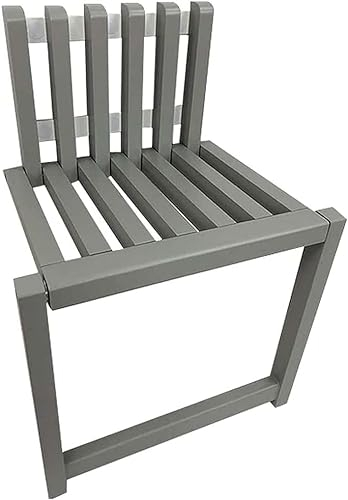 WYOERN Klappstuhl, Wandmontage, unsichtbarer Schuhwechselhocker aus Massivholz, klappbar mit Stützbeinen, platzsparend, Sitzbank, Duschstuhl, Grau