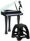 AIYAPLAY Piano Electrónico Infantil de 32 Teclas Juego de Piano con Micrófono Taburete Luces 22 Canciones 4 Sonidos Patas Desmontables y Volumen Ajustable 37x30,5x60,4 cm Negro