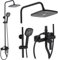 Rea Colonne de douche ARGUS BLACK MATT Système de douche en laiton pour salle de bain (noir mat)
