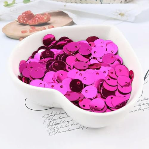 dumbbz 600 Stück 8 mm Flache, runde Pailletten, Pailletten, Nähen, Hochzeit, Basteln, PVC-Pailletten-Konfetti für Bekleidungszubehör
