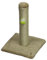 TresGatos Poste Rascador Gatos Base Cuadrada Hecho España Columna Sisal Cascabel Felpa (Beige)