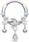 Melighting Opal-Septum-Ring, baumelnder Stern-Knorpelohrring, 316L-Edelstahl, Scharniersegment-Creolen, Nasenpiercing, Schmuck für Damen und Herren, 8 mm, Edelstahl