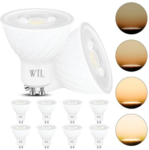 WTL GU10 LED Lampen 7W 2700K Dimmbar 600LM LED Leuchtmittel Scheinwerfer Warm Weiß LED 38 Grad Abstrahlwinkel Reflektorlampe LED Lampen,10 Stück