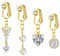 VFUN 4-6pcs Faux Piercing Nombril,Papillons Faux Piercing Nombril Clip,Diamant Pendentif Percing Au Nombril Acier Chirurgical avec Cœur