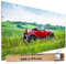 TRIOSK Große Motivplane Sichtschutz Zaunblende mit Motiv Auto Landschaft Oldtimer Tour Motivbanner Garten Deko Plane Blickdicht für Zaun Terrasse Gartenzaun Zaunplane PVC 340x173 cm