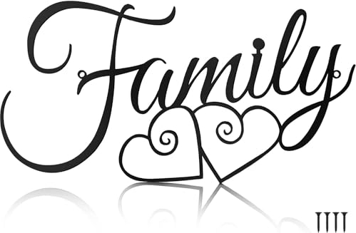 HZBAKLO Metall-Wandkunst-Dekor, Familien-Wandschild, Rustikale Schwarze Wandkunst, Hängende Dekoration für Wohnzimmer, Schlafzimmer