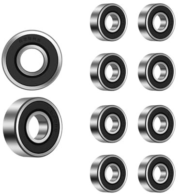 ANGEEK 10 Stück 629-2RS Kugellager 9 mm x 26 mm x 8 mm,Vorgeschmiert,Doppeldichtung, 629RS Rillenkugellager