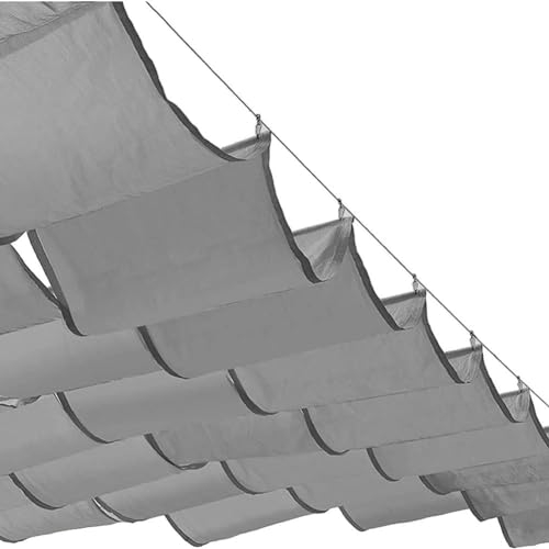 UIONBUN Sonnenschutz for den Außenbereich, verschiebbare Wellenmarkise for Gartenpavillon, Terrassenbelag, individuell anpassbar, der obige Preis gilt for 1 Quadratmeter Pergola-Sonnenschutz