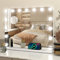 YU YUSING Hollywood Schminkspiegel mit Beleuchtung 58x45cm,15 Dimmbare Groß LED Licht, Kosmetikspiegel 3 Modi, Touch Control, Tischspiegel Wandspiegel, Schlafzimmer Schminktisch, Abgerundeten Ecken