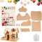 Weihnachten Pappe Haus Basteln Weihnachten Dekoration Beleuchten Lebkuchenhaus Bausatz Weihnachten DIY Kekse Haus Festlich Haus Ornamente Geschenk für Weihnachten Jungen Mädchen Erwachsene (A)