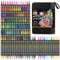 NICETY 128 Acrylstifte für Steine Wasserfest - Dual Tip Acrylmarker Multimarker für Steine Bemalen Holz Stein Stoff Leinwand Glas Keramik, 0.5-5mm Acrylfarben Stifte Acrylic Paint Marker Set