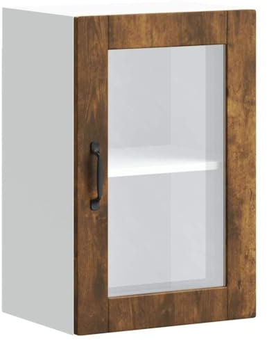 vidaXL Armario de Pared para Cocina Puerta Cristal Porto Roble Ahumado