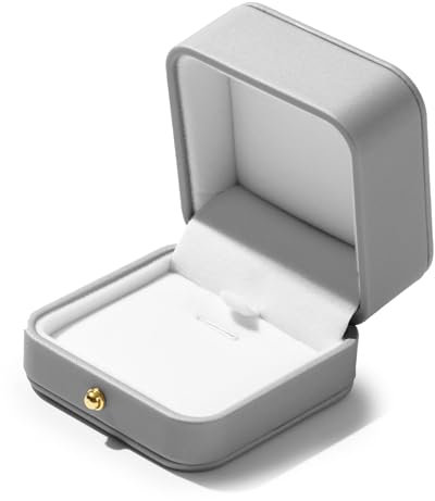 Oirlv PU Leder Grau Anhänger Box,Halskette Box für Geburtstag zum Valentinstag Jubiläum,Einkaufszentrum Zähler Halskettedisplay