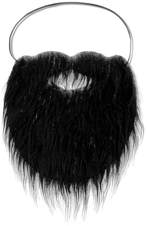 Yolev Gefälschte Bärte Bart Kostüm Fake Bart Falscher Schnurrbart Party-Künstlicher Bärt Weihnachtsmann Whisker für Geburtstagsparty Erwachsene(Schwarz)