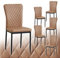 JaHECOME 6er Set Esszimmerstühle mit Kunstleder-Bezug, hoher Rückenlehne, Gitter Leichtbau Design, Essstuhl mit Metallbeine, für Esszimmer Küche Wohnzimmer (6, Hellbraun)