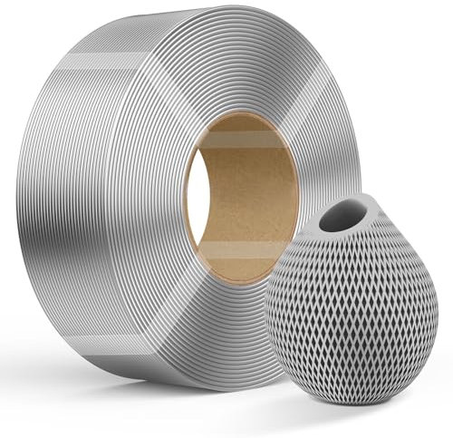 Creality PETG Filament Nachfüllfilament für 3D-Drucker, 1 kg 1,75 mm (2,2 lb) Refilament für wiederverwendbare Spule von Bambu Lab, Maßgenauigkeit ± 0,03 mm, PETG transparent