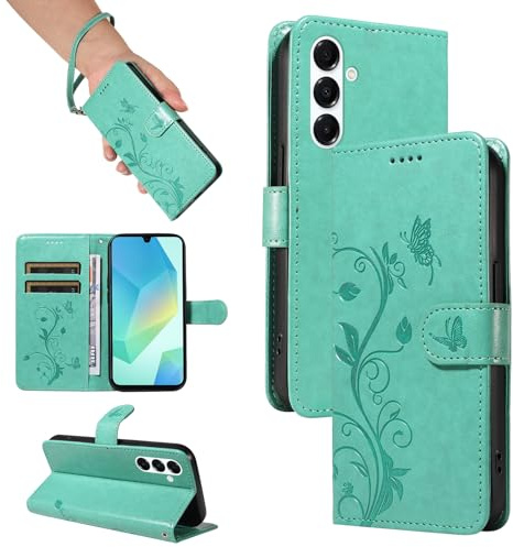 SRISHP Cover per Samsung Galaxy A26 5G Custodia, Verde | Magnetica Cover a Libro, Portafoglio con Slot per Schede, Custodia in PU Pelle, Supporto Stand Cover