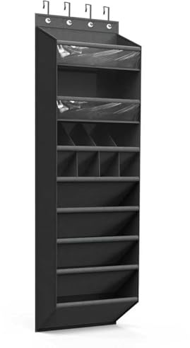 Newthinking Over the Door Storage Organiser, 8 Shelf Large Capacity Back of Door Hanging Storage Holder 14 Pockets for Bedroom Nursery, Kids Toys, Shoes, Diapers