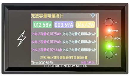 Fegtrtyoa CW20 420V WiFi Tuya Smart Digital Lithium-Batterietester Kapazitätserkennung Gleichspannung Strom Leistung Coulomb Messung Funktionsmessgerät 200A