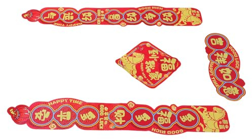 ABOOFAN 4 Stück Chinesisches Neujahrs Couplet 2026 – Türbanner zum Jahr des Pferdes aus Langlebigem Material Festliche Frühlingsfest Dekoration für Fenster und Haustür