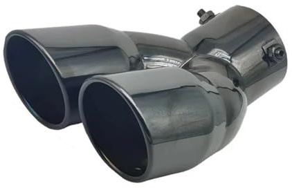 Auspuffblende Endrohr Für Kia Auspuffblende Mit Doppelausgang Universelles Auspuffsystem Autotuning(73mm Black Curved)