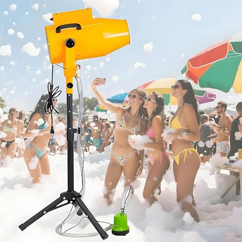 1000W Party Foam Machine, Pool Water Toys For Kids & Adults, Bubble Machine With Adjustable Tripod & Water Pump For Backyard, Pool, Outdoor Events, Birthdays, Celebrations & Party