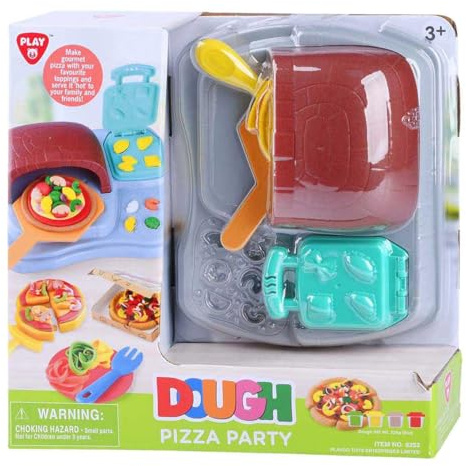 PlayGo Knete Spielzeug Pizza Party Set mit 4 Knetdosen für Kinder