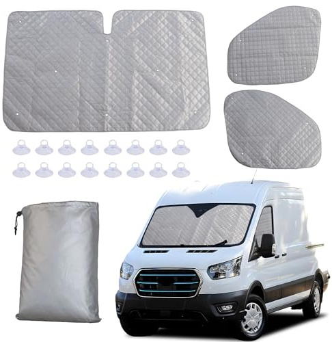 Lot de 3 stores thermiques internes pour Ford Transit MK8 - Protection contre les rayons UV - Isolation thermique - Pour camping-car, camping-car