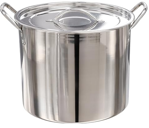 Buckingham Stainless Steel Stock Pot with Lid Durable Boiling Soup Stew Pasta Pot Mirror Finish Suitable for Electric Gas 29 cm 16 litres