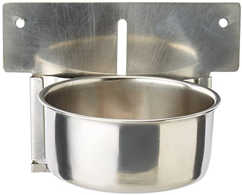 Nobby Edelstahlnapf mit Befestigung, Platte, 10,0 cm 0,25 ltr, 1 Stück, Silber
