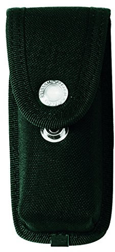 Herbertz Messer-Etui aus Cordura, schwarz, 2 Druckknöpfe, grau, M