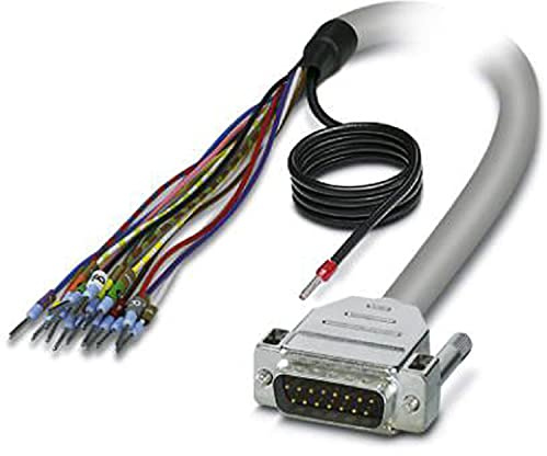 PHOENIX CONTACT CABLE-D-15SUB/M/OE/0.25/S/2.0M Konfektioniertes Geschirmtes Rundkabel, Einzeladern (15-Polig) (Die Adern Sind Beschriftet & mit Aderendhülsen Versehen, 2m Kabellänge