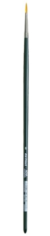 da Vinci, NOVA Long Handle, Artist Brush, Extra Fine Gold-Coloured Synthetic Fibres, for Acrylic & Oil, Canvas, Paper & Cardboard, Green Polished Handles, Vegan, Made in Germany, Round, Size 6